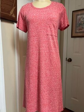 LuLaRoe Heathered Coral Pink T-Shirt Dress